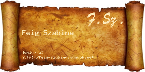 Feig Szabina névjegykártya